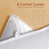 Feather Down Fiber Comforter King, Ultra Soft Fabric Duvet Insert, Luxurious Hotel Collection White 
