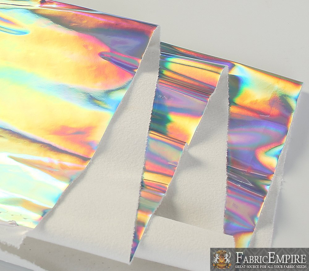 Vinyl Upholstery Plain Holographic Mirror Glossy Fabric 54" Wide Sold By The Yard