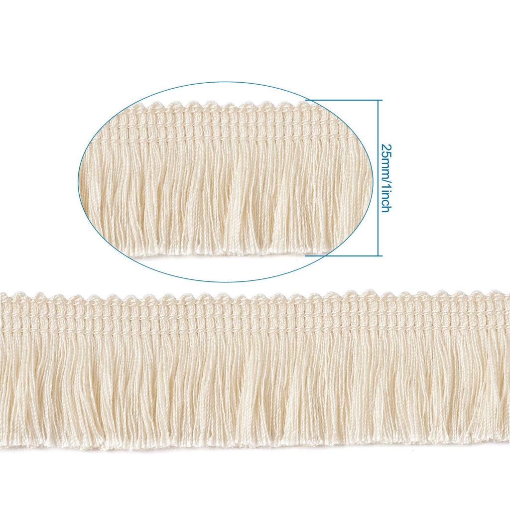 1 Inch Fringe Trim Tassel, Fringe Trim Tassel Ribbon Polyester Lace Ribbon Trim for Sewing Clothing Cushions - 27 Yards
