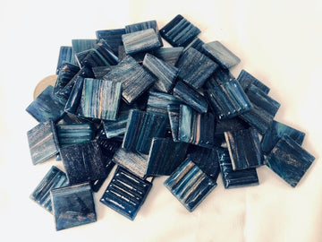 3/4" Glass Tile - P 65 Blue Agate - 1 lb Bag Brand Loose Tile
