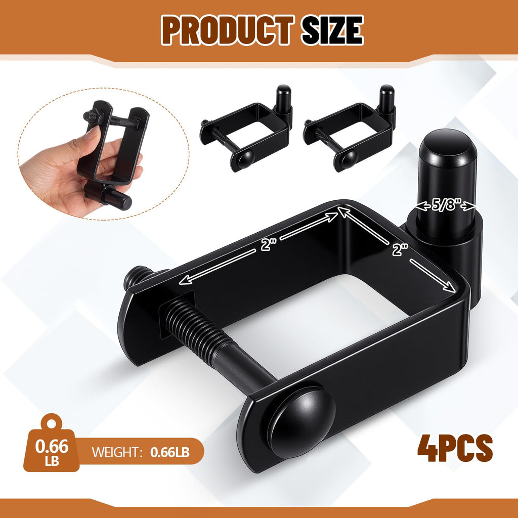 4 Pcs 2" Square Male Hinges for 2" Square Posts 5/8 Inch Pintle