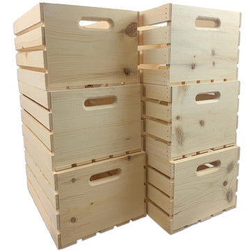 Large Wooden Pine Crate for Storage and Decoration at Home, Office, Kitchen, Bedroom, and Retail
