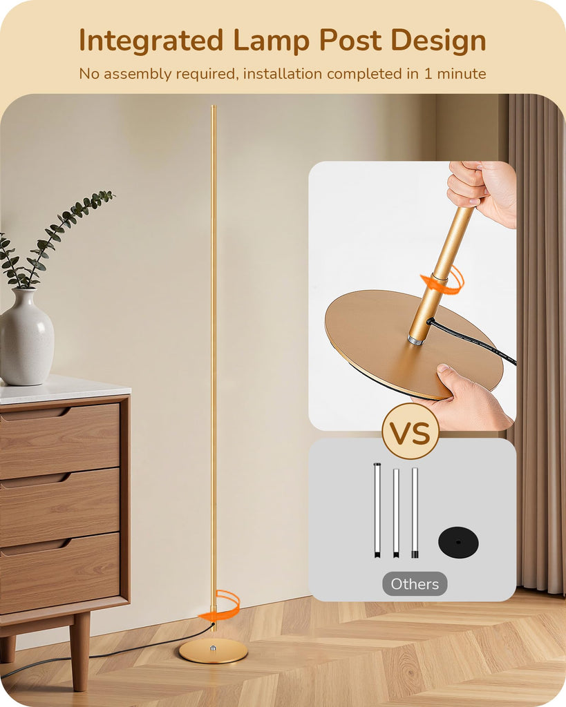57.5" Corner Lamp with Remote & Foot Switch, Dimmable & 7CCT