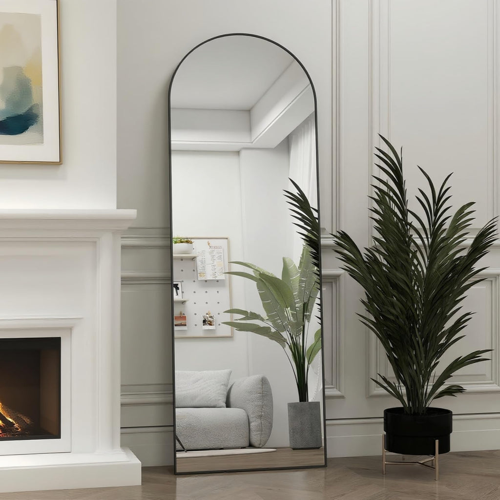 50"x 16" Door Mirror, Full Length Mirror Over The Door, Black