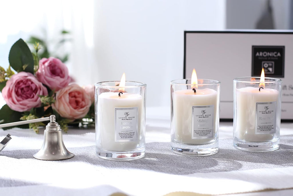 Secret Santa Gifts for Coworker, Luxury Scripture Candles for Women Sets, Bride Candle Gift Set, Get Well Candle Set - Set of 3