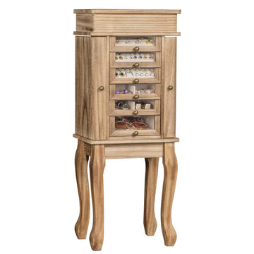 Standing Jewelry Armoire for Women, 7 Drawers & 2 Side Doors