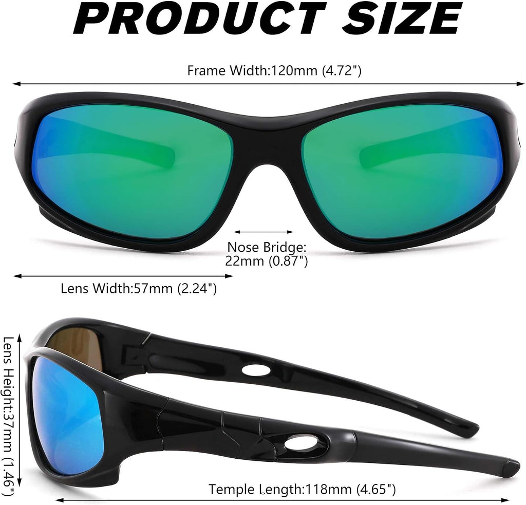 Kids Sunglasses for Boys Girls, Polarized Sports Youth Sunglasses with Strap for Kids Ages Color