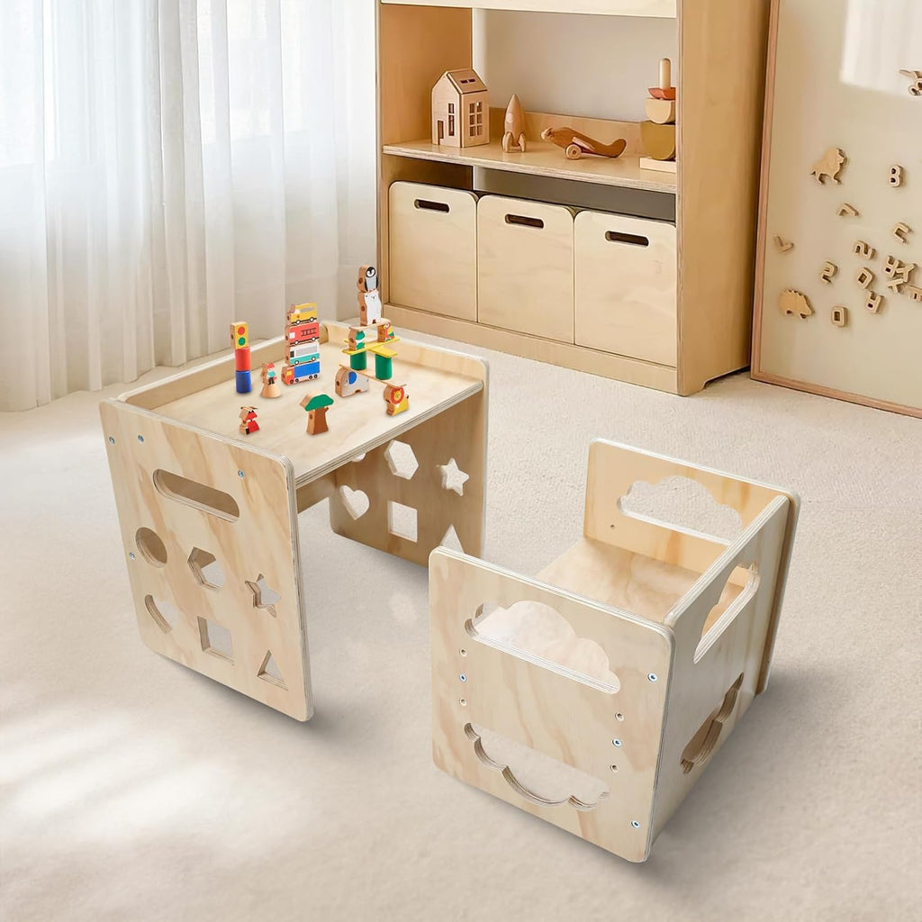 Table and Chair Set, Toddler Table and Chair Set, for 1-3 Kids