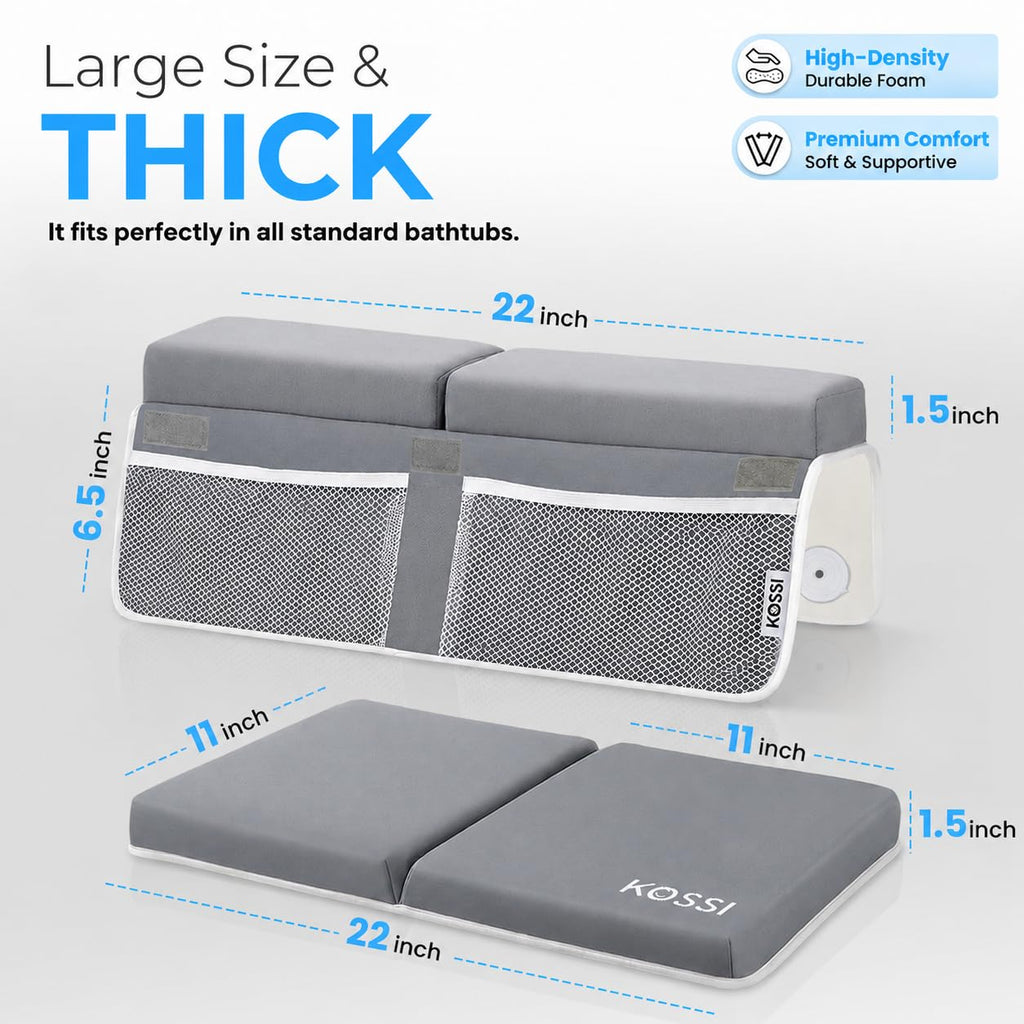 Bath Kneeler and Elbow Rest Pad Set - 1.5" Thick Comfortable and Painless Foam Mat - Baby Bath Kneeling Pad with Toy