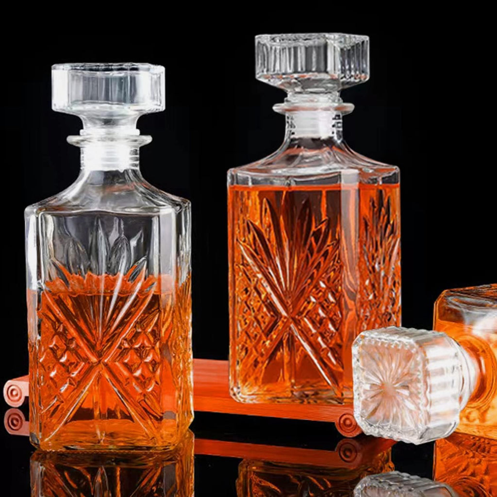 31 oz Whiskey Decanter,3 pack Glass Bottle - Set of 3