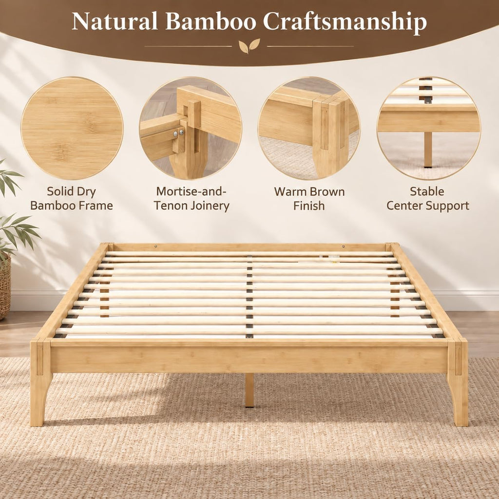 Bed Frame, Bamboo Bed Frame, Under Bed Storage