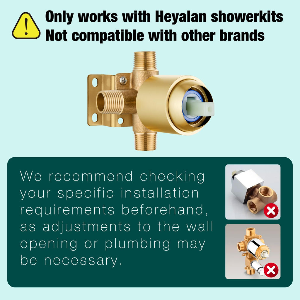6 Inch Shower Faucet Set with Tub Spout and Valve, Brushed Gold