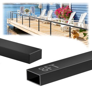 8FT Aluminum Black Handrail for Lake House Deck Railing, Easy DIY