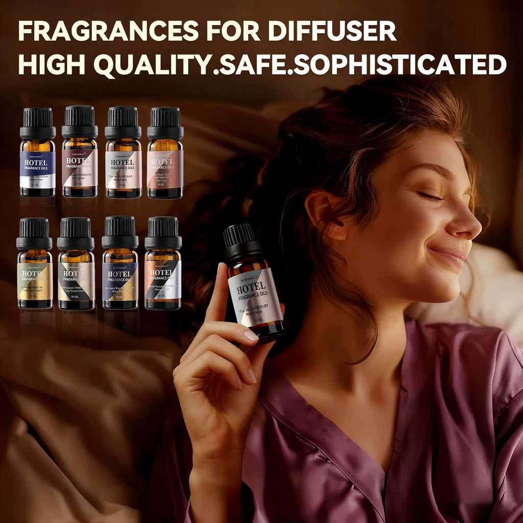 Hotel Diffuser Oil Gift Set - Inspired by 5-Star Hotel Scents - My Way,Ritz - C,White Tea,Baccarat,Four - Set of 8
