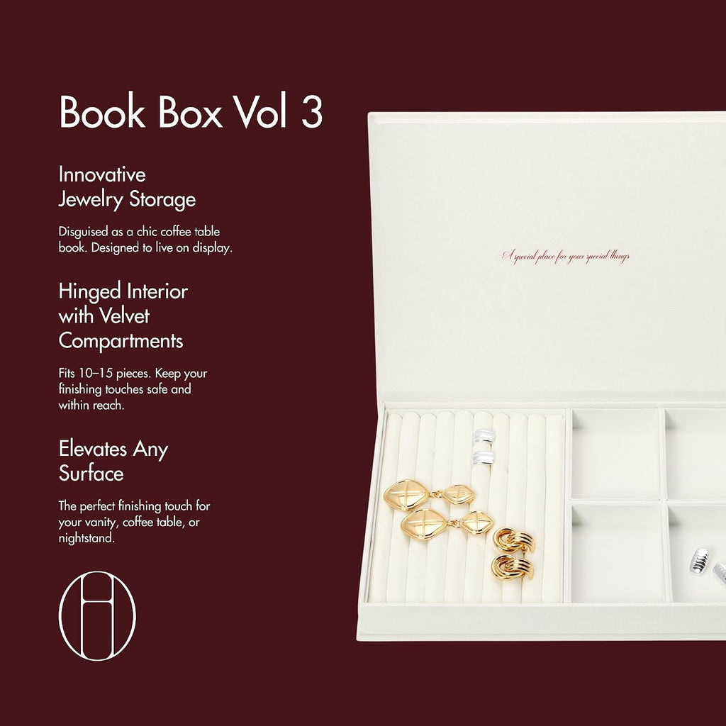 Book Box Vol. 3, Book-Inspired Jewelry Organizer, White