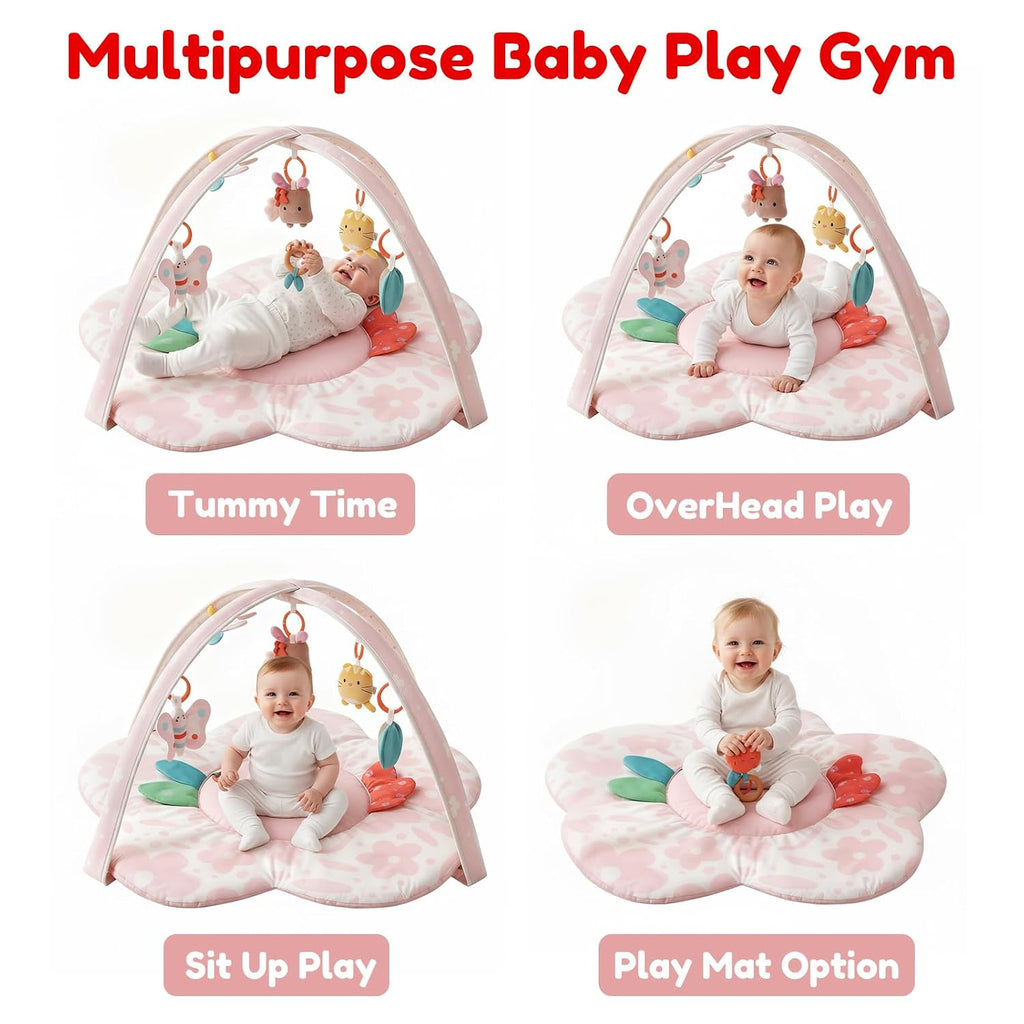 Play Gym & Activity Mat with Light-up Musical Arch with 6 Sensory Toys