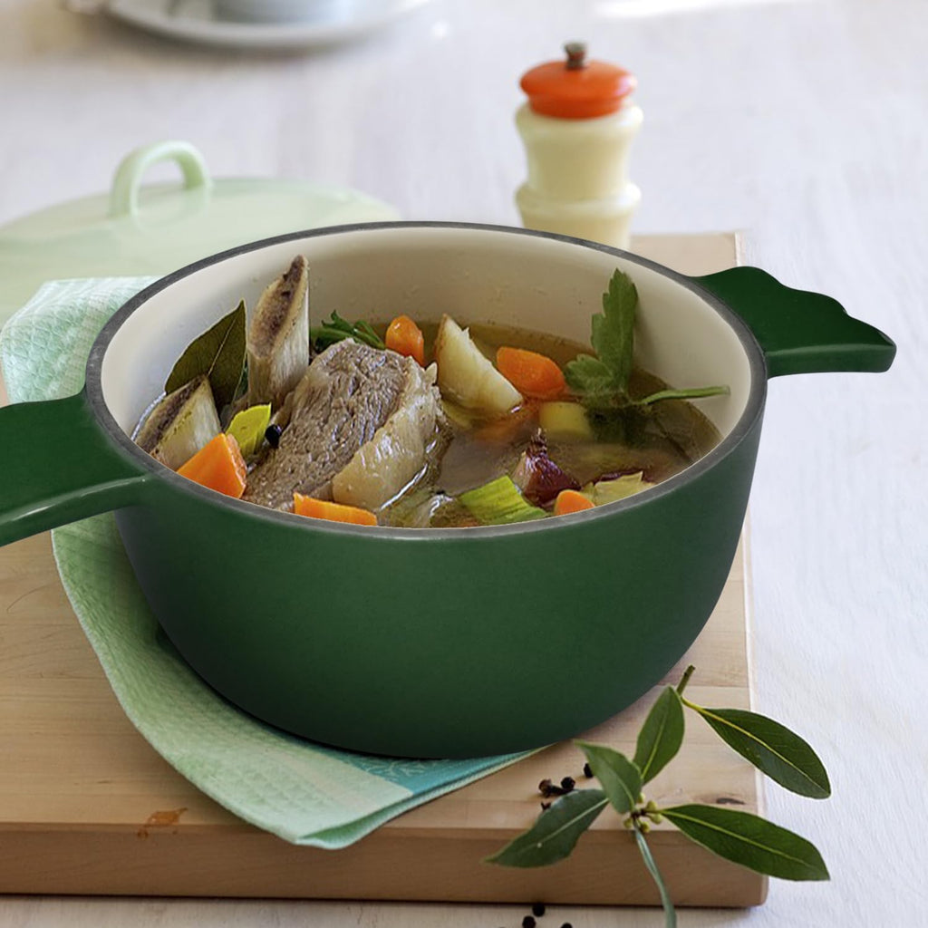 16 OZ Mini Dutch Oven, 0.5 Qt Enameled Cast Iron Cocotte with Lid