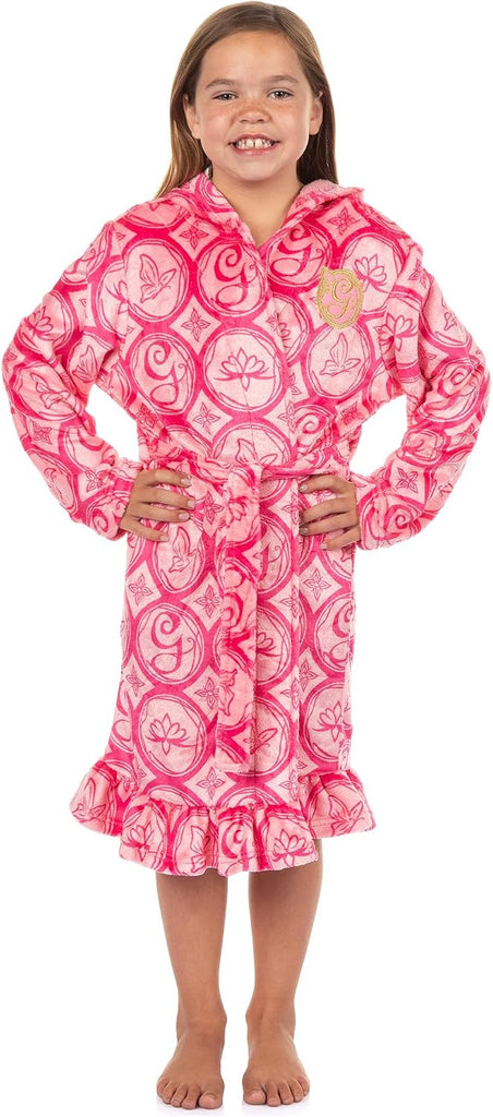 Wicked Girls' Glinda Robe Embroidered G Logo and Emblems Bathrobe For Kids