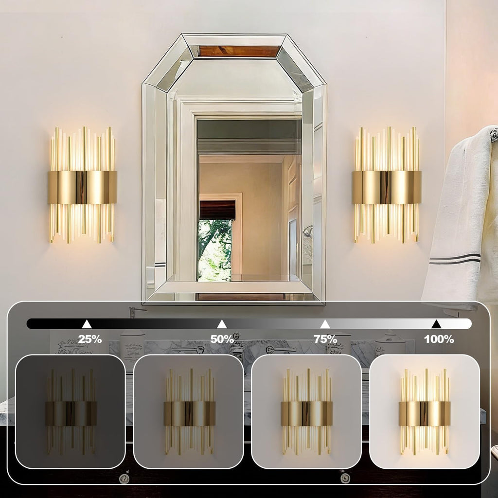 Crystal Sconces Wall Lighting, LED Modern Crystal Wall Sconces Set of Two, Art Deco Wall Sconce, Art Deco Sconce, for