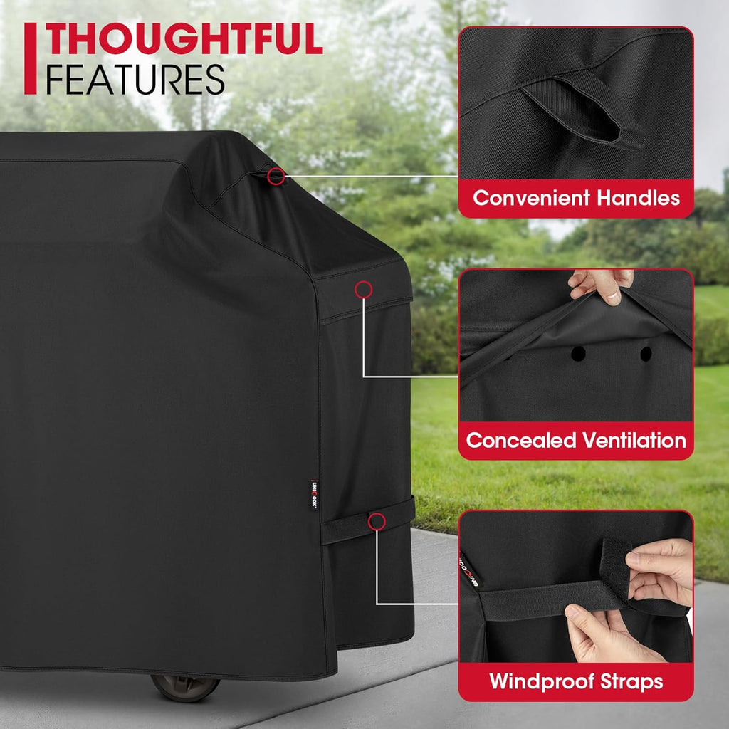 Grill Cover 55 Inch for Outdoor Grill, Heavy Duty Waterproof BBQ Cover with Side Handles and Air Vents, Weather
