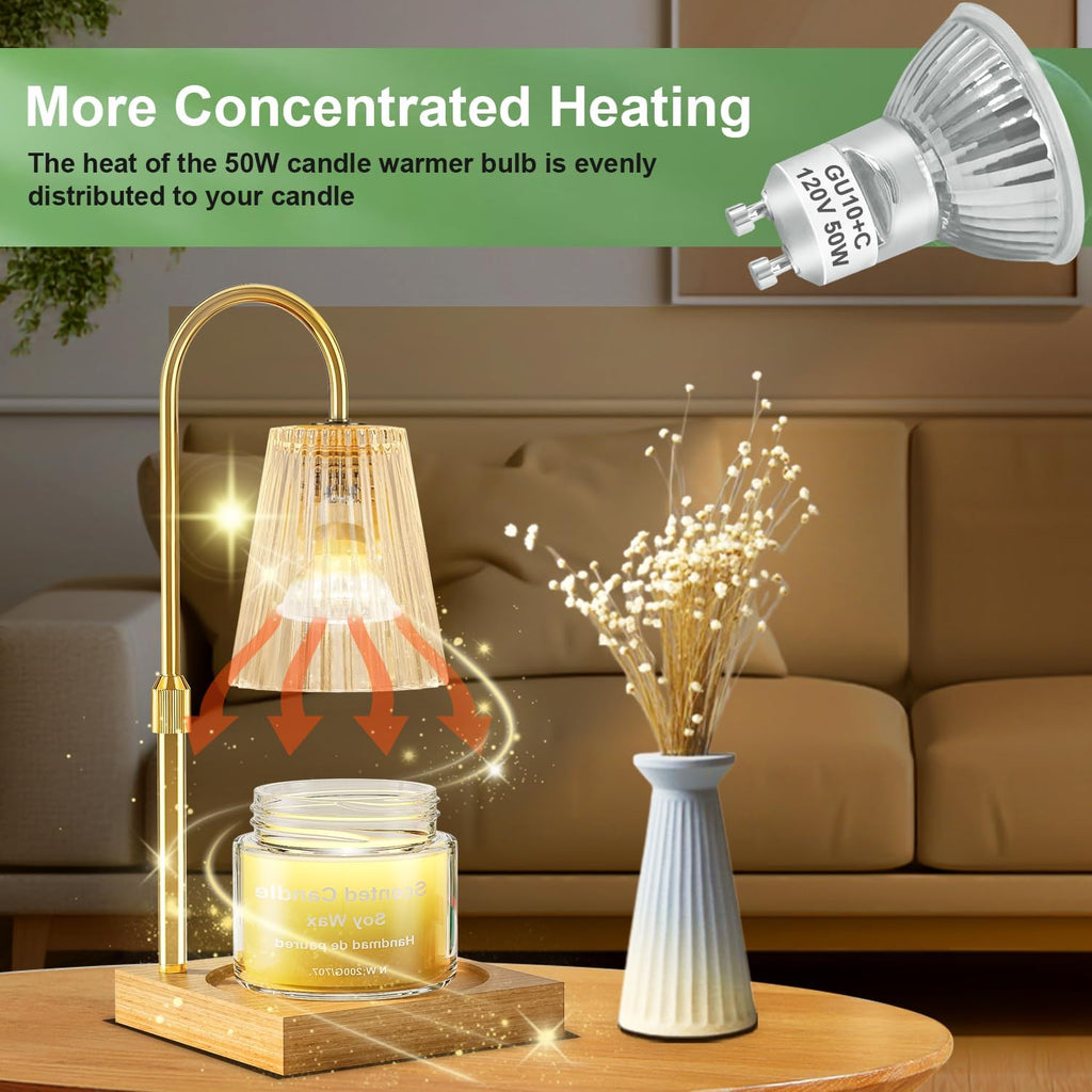 GU10 120V 50W Halogen Light Bulbs for Track and Range Hood, GU10+C Candle Warmer Lamp with Dimmable, 2700K Warm