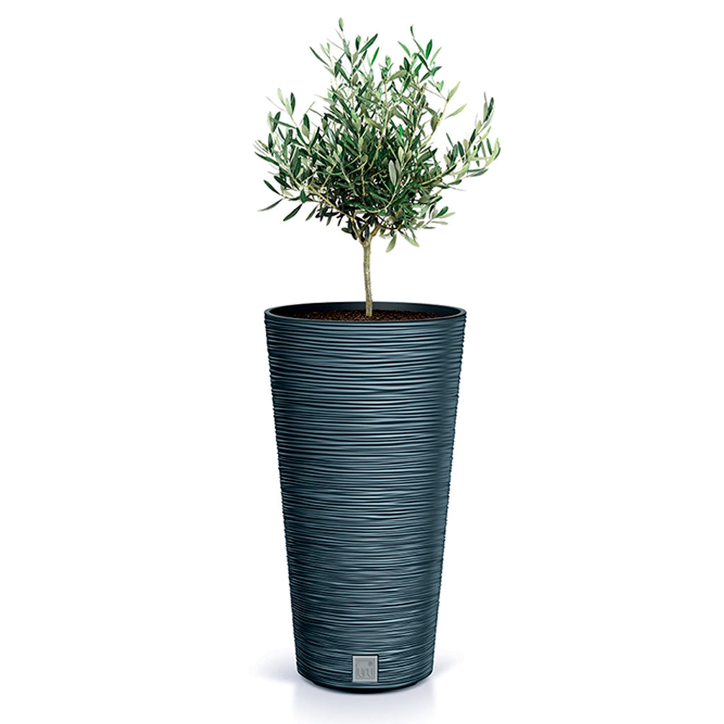 Scandinavian Blue Planter with Reservoir, Furu Collection, 30 x 30 x 57.5 cm, 15 Litre Capacity, 30 x 30 x 57, 5 cm