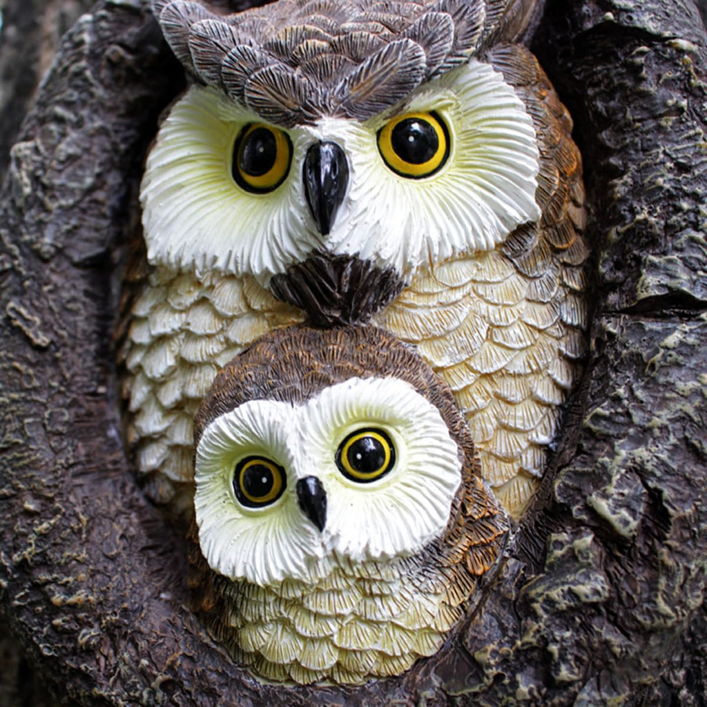 Owl Tree Hugger Whimsical Tree Sculpture Garden Statues Outdoor Tree Face Decor Garden Peeker Yard Art Decorations