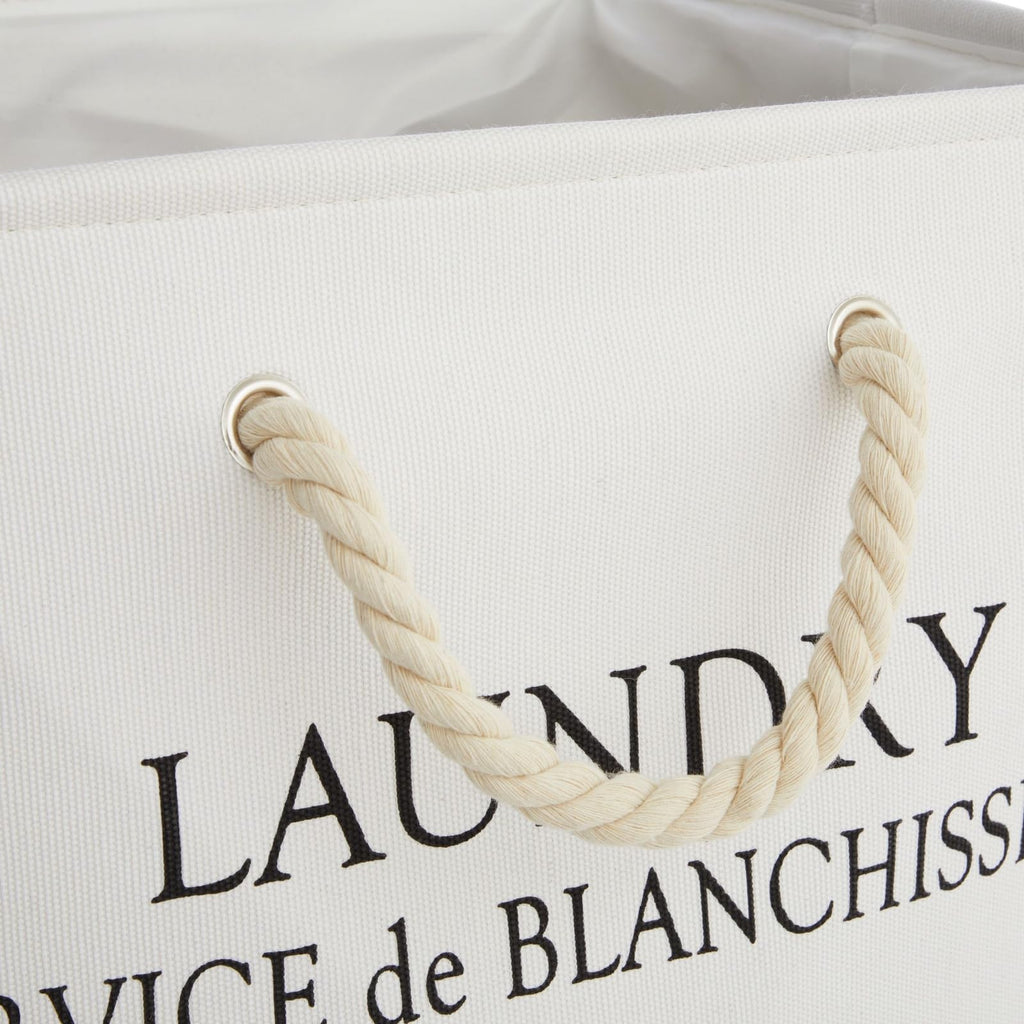 Canvas Laundry Hamper - Space-Saving Collapsible Basket - Farmhouse Laundry Basket - Dry Cleaning Tote for Delicates