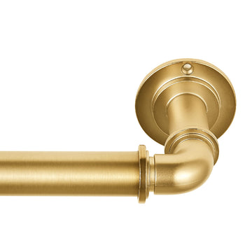 Industrial Brushed Gold Room Darkening Curtain Rod - 76" - 144"