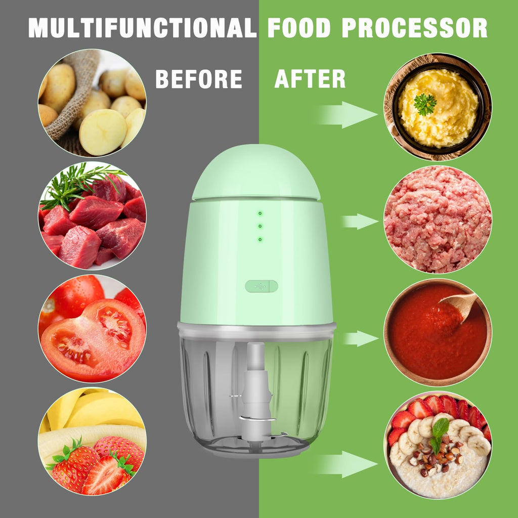 Processor - Cordless Mini Food Processor & Portable Small Food Chopper for Vegetables Fruit Salad Onion