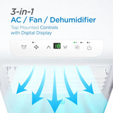 Portable Air Conditioner, 8,500 BTU (5,100 BTU SACC) for Rooms Up To 350 Sq. Ft.