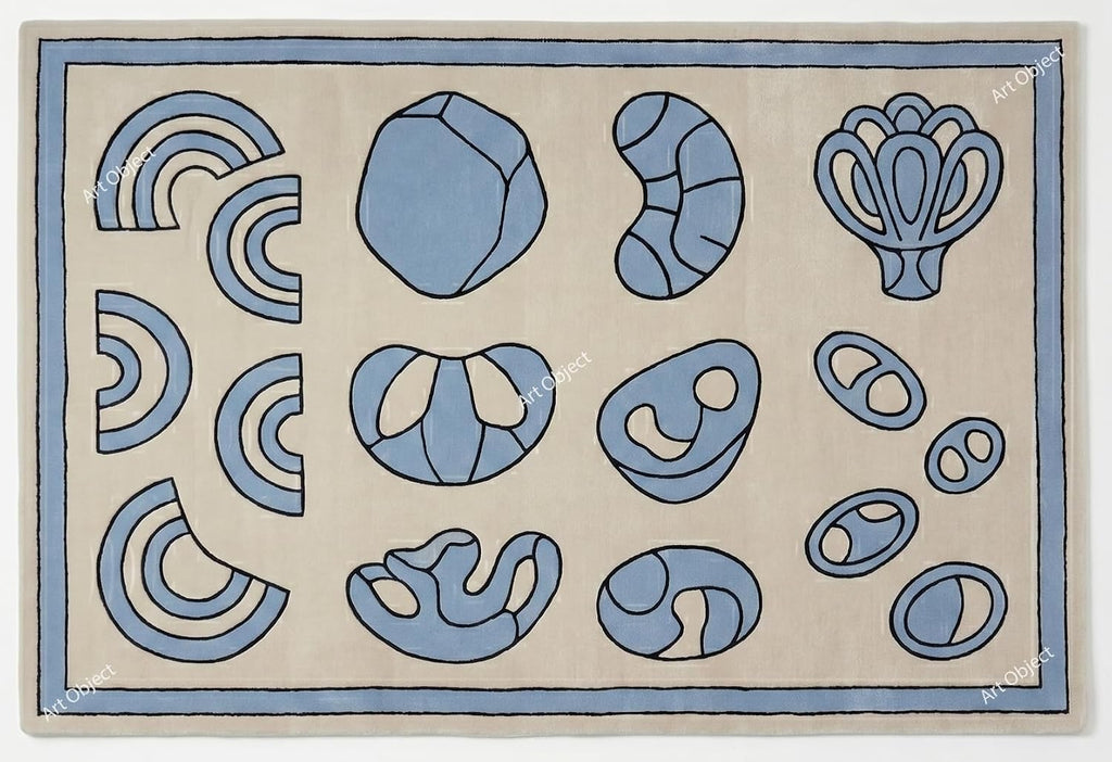 Hand Tufted Wool Area Rug, Scandinavian Design Carpet