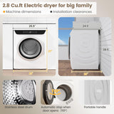 Portable Washer and Dryer Combo Set, 28Lbs Full-Automatic Washing Machine and 2.8 Cu.Ft Portable Clothes Dryer with 10