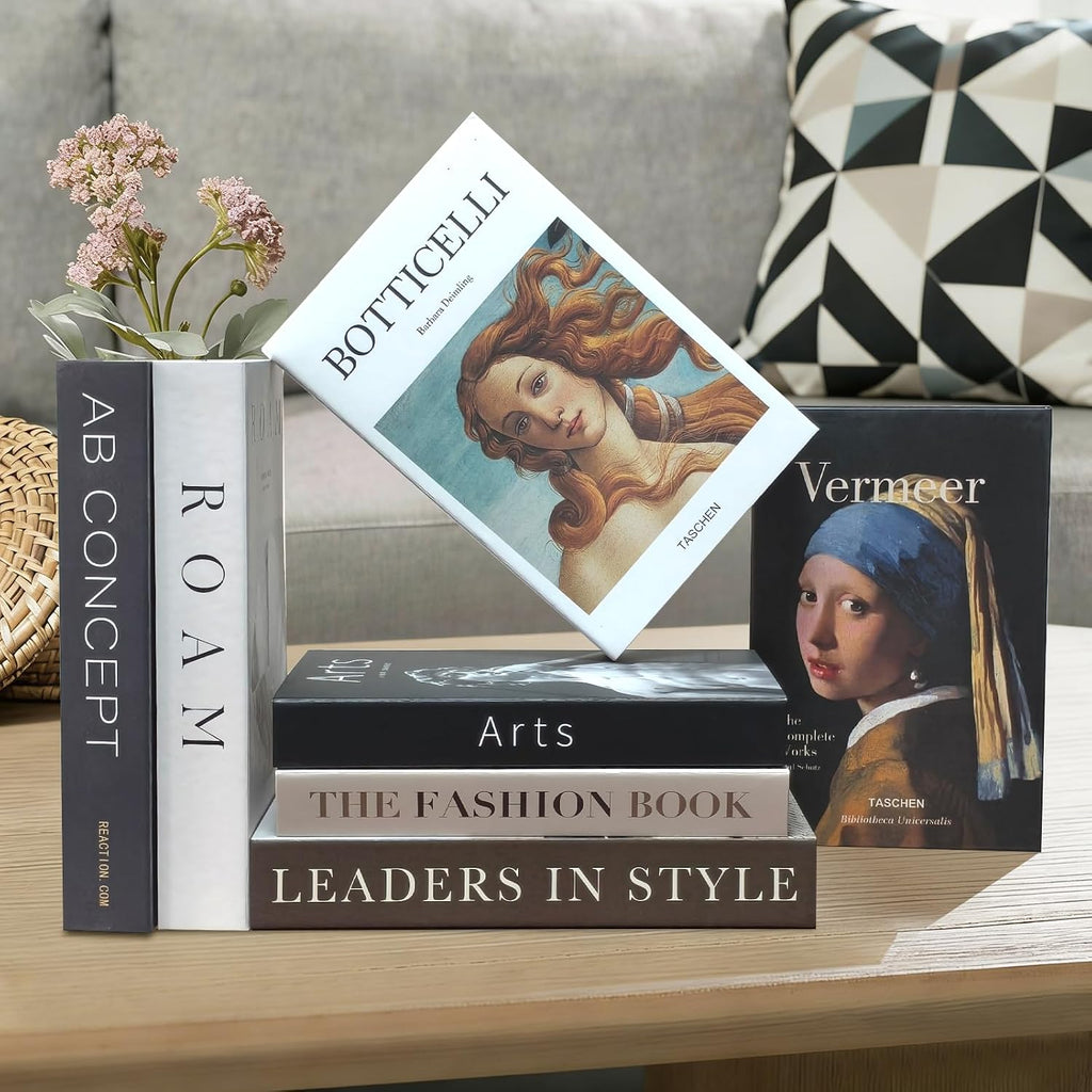 Decorative Books Decor - 7 Pcs Faux Books for Decoration, Fake Stack for Bookshelf, Coffee Table, Designer Decor Set
