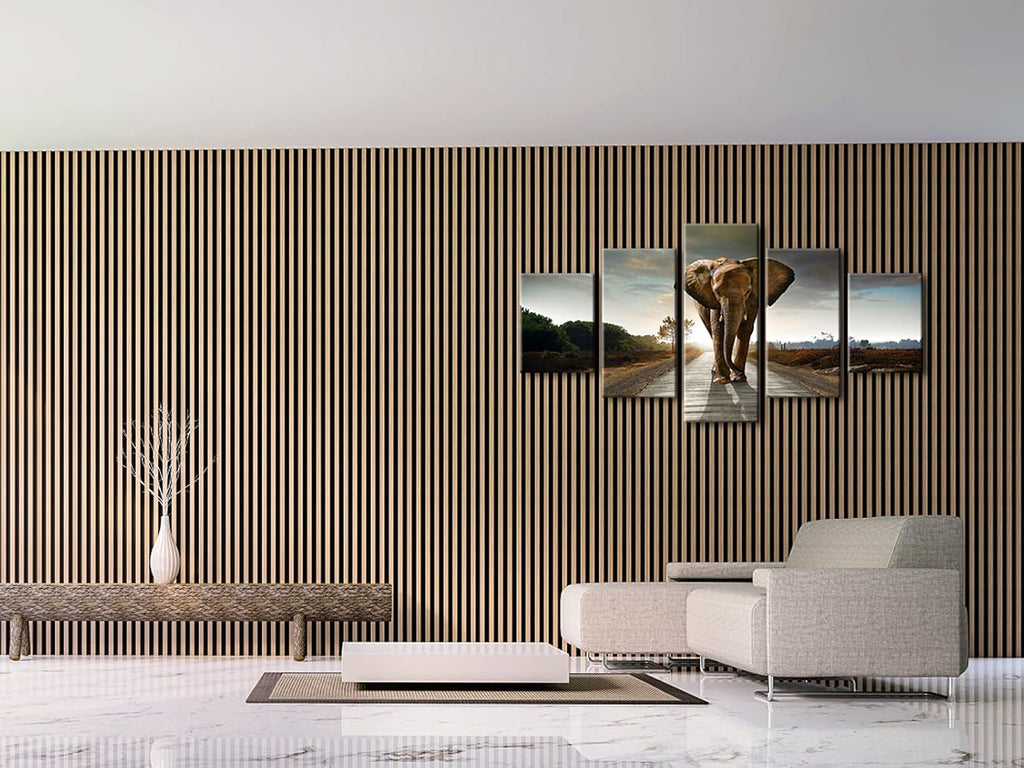 5 Panels Elephant Pictures Paintings on Canvas Prints Wall Art Bedroom Home Decorations Large Size Modern Stretched