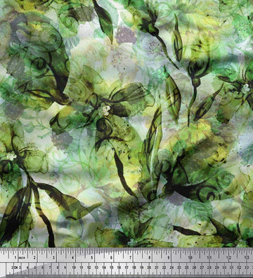 Velvet Fabric Floral & Texture Print Fabric by Yard 58 Inch Wide