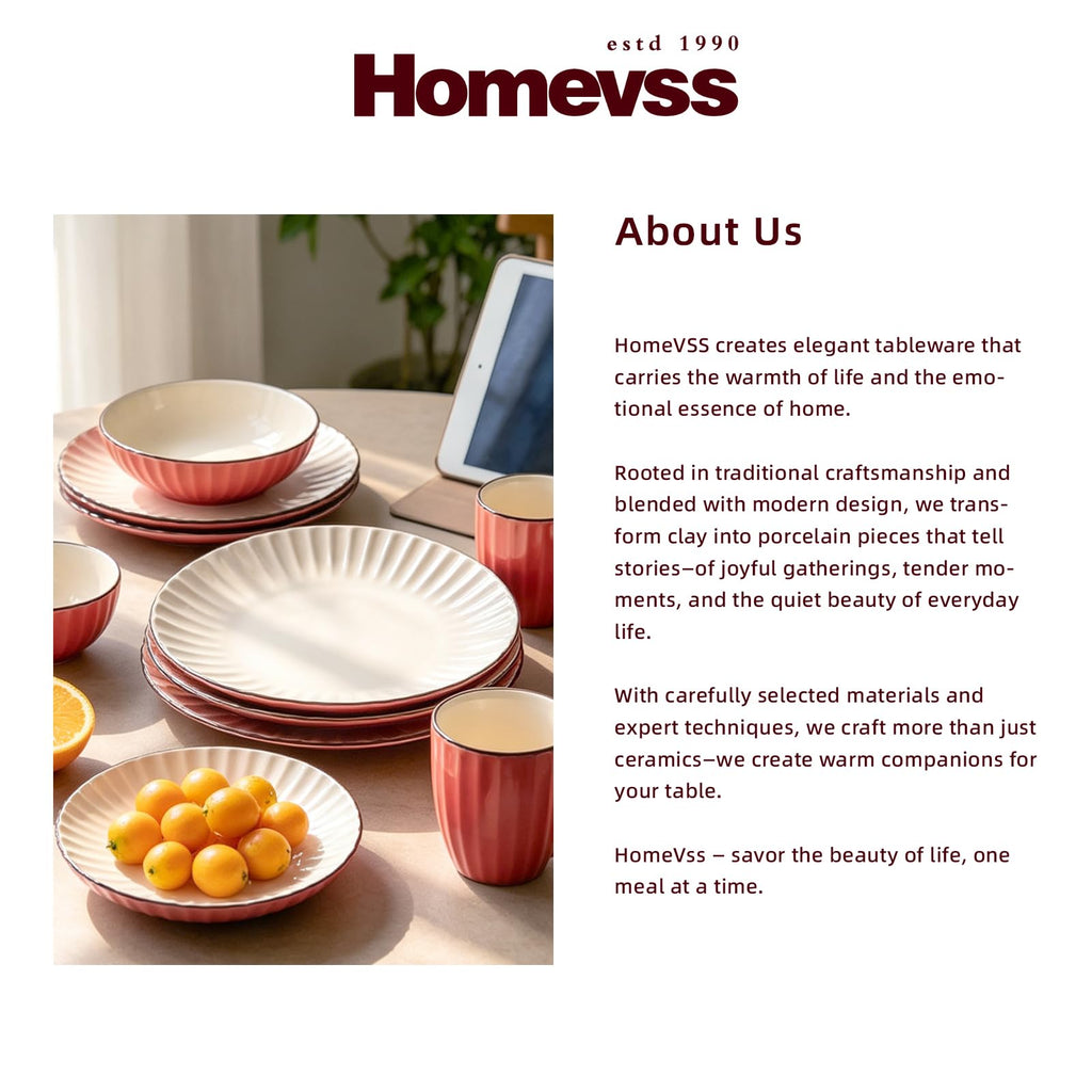 20-PC Ribbed Stoneware Dinnerware Set, Pink, Service for 4