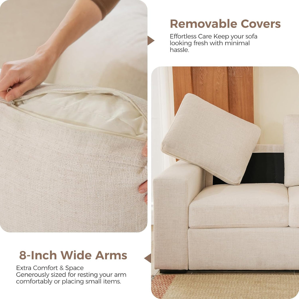 85" Modern Sofa Couches for Living Room, 3 Seater Sofa