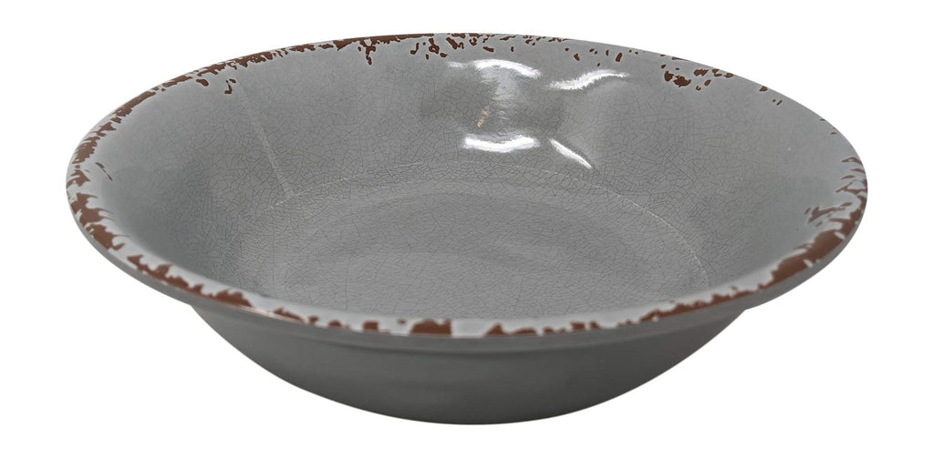 12 Piece Rustic Farmhouse Melamine Dinnerware Set, Service for 4 (Gray)