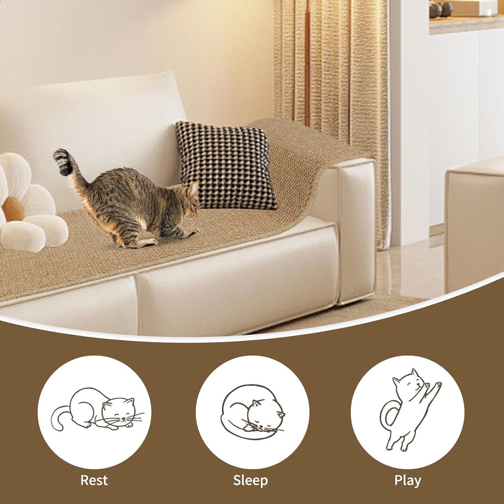 71x15.8" Thickened Cat Wall Climbing Carpet with 16 Fixed Nails