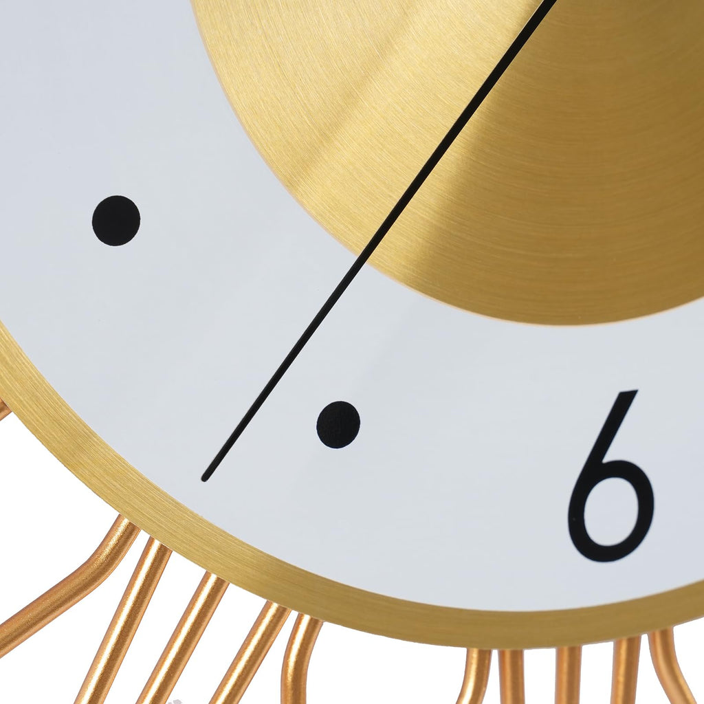 19.6 Inch Silent Large Wall Clock Decor, Gold Sunburst Starburst Wall Clocks Battery Operated Kitchen Office Home