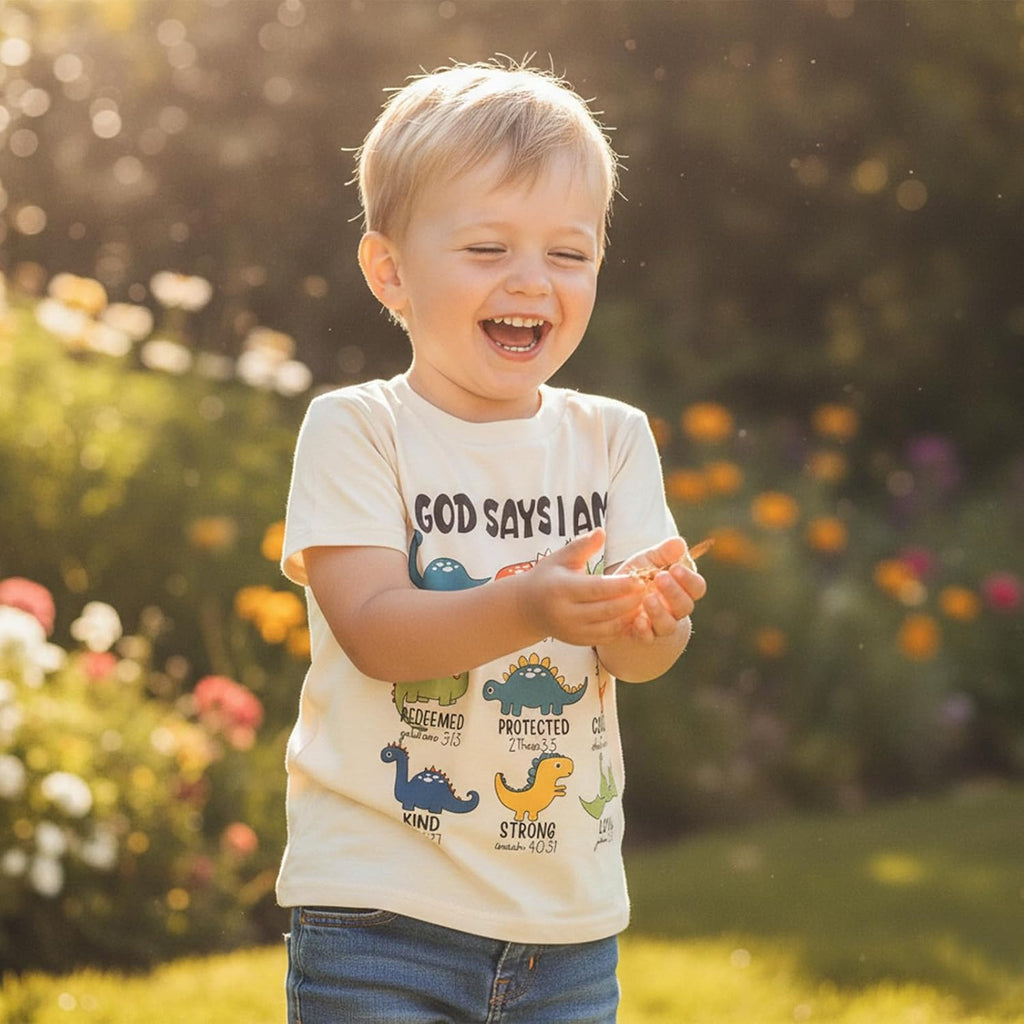 Toddler Little Boy Summer Dinosaur Clothes Funny Letter T Shirt Tops