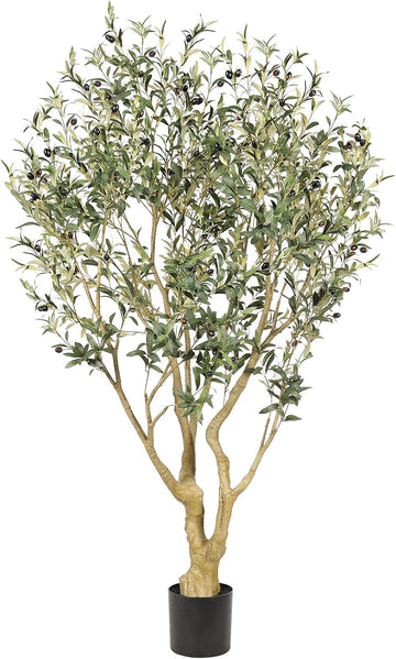 6ft Olive Tree Artificial Indoor with Thick Trunk & Realistic Leave