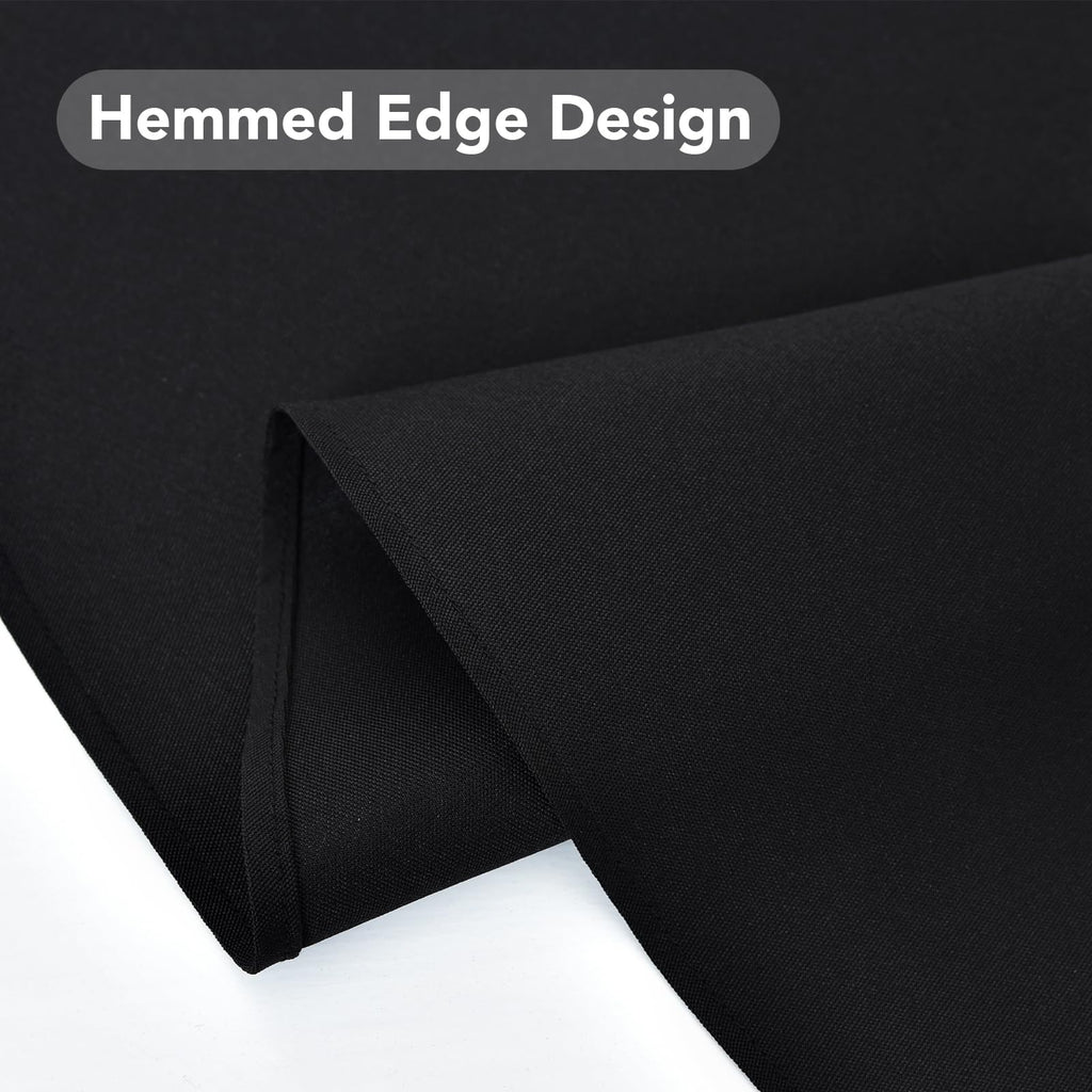 Black Oval Tablecloth 60x84 inch, Heavy Duty Polyester Fabric Table Cloth, Reusable Washable Solid Table Cover for