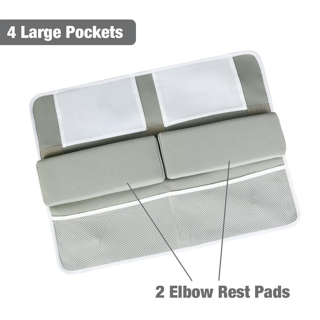Baby Bath Kneeler & Elbow Rest Pad, Comfortable Non-Slip Kneeling Mat Cushion with Toy Organizer Storage Pockets