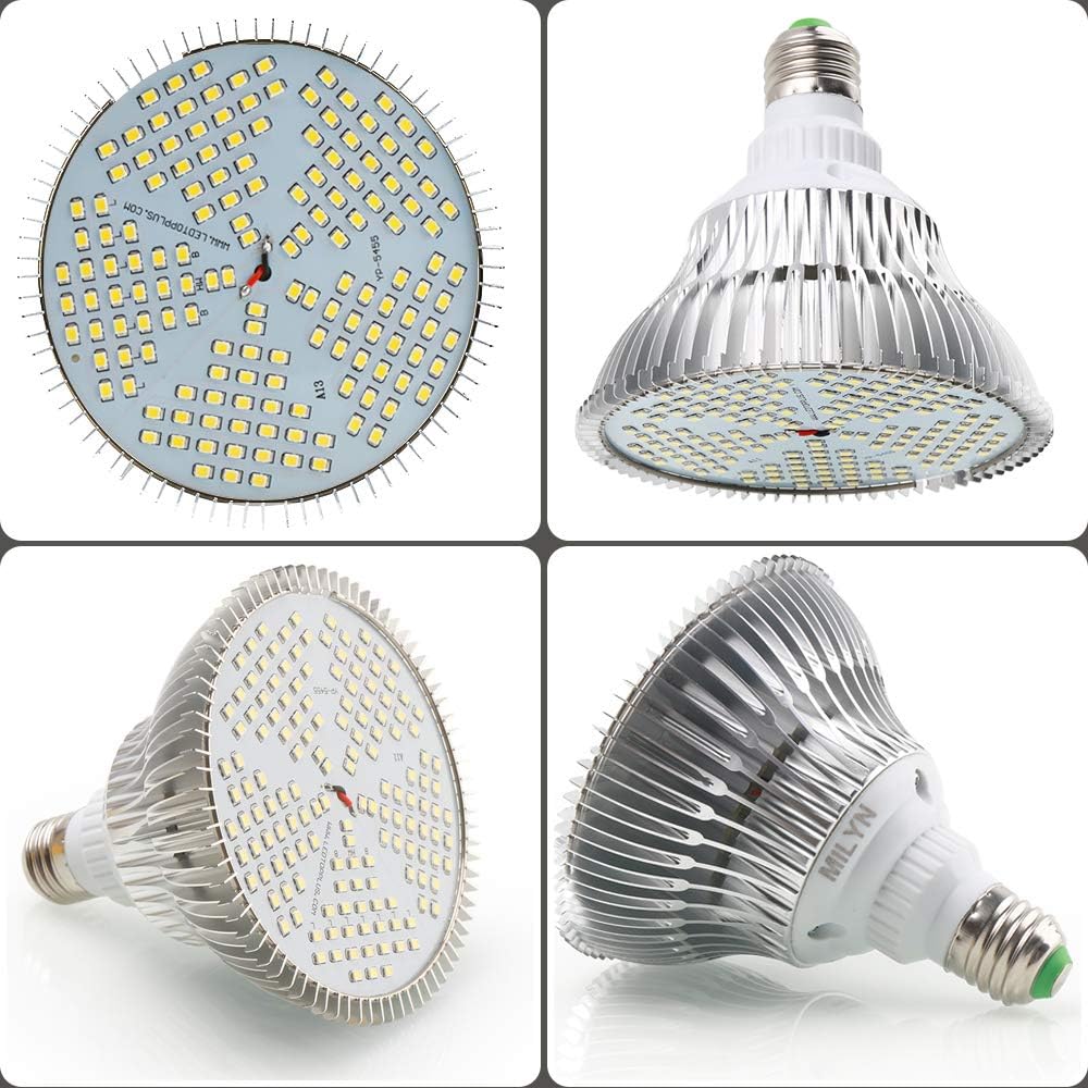 2 Pack 100W Led Grow Light Bulb, Pure Warm Full Spectrum Grow Lights for Indoor Plants, E26 Grow Bulb Garden