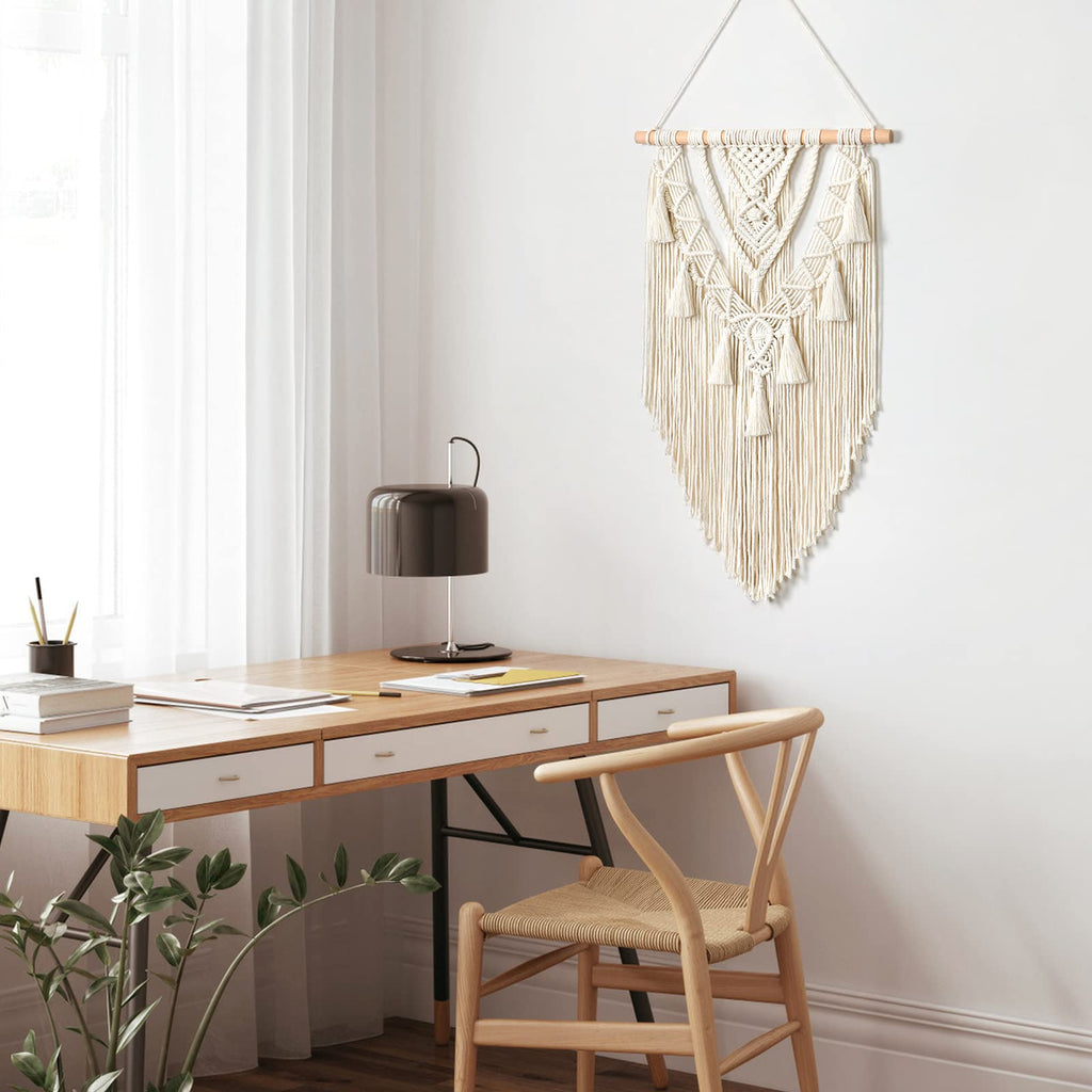 Macrame Wall Hanging Boho Geometric Woven Tapestry Wall Decor