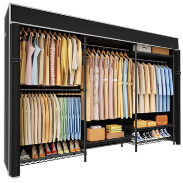 E13C Pro Heavy Duty Closet Organizer System, Freestanding Clothing Racks for Hanging Clothes, Adjustable Garment Rack