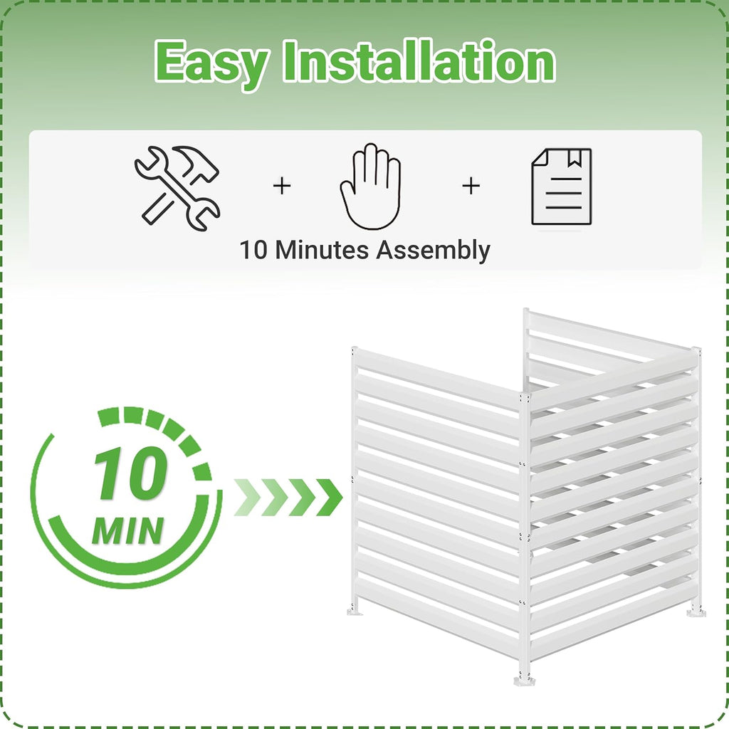 42" H x 38" W Metal Privacy Fence Panels for Outside, Air Conditioner Fence, Decorative Fence Panels for Privacy