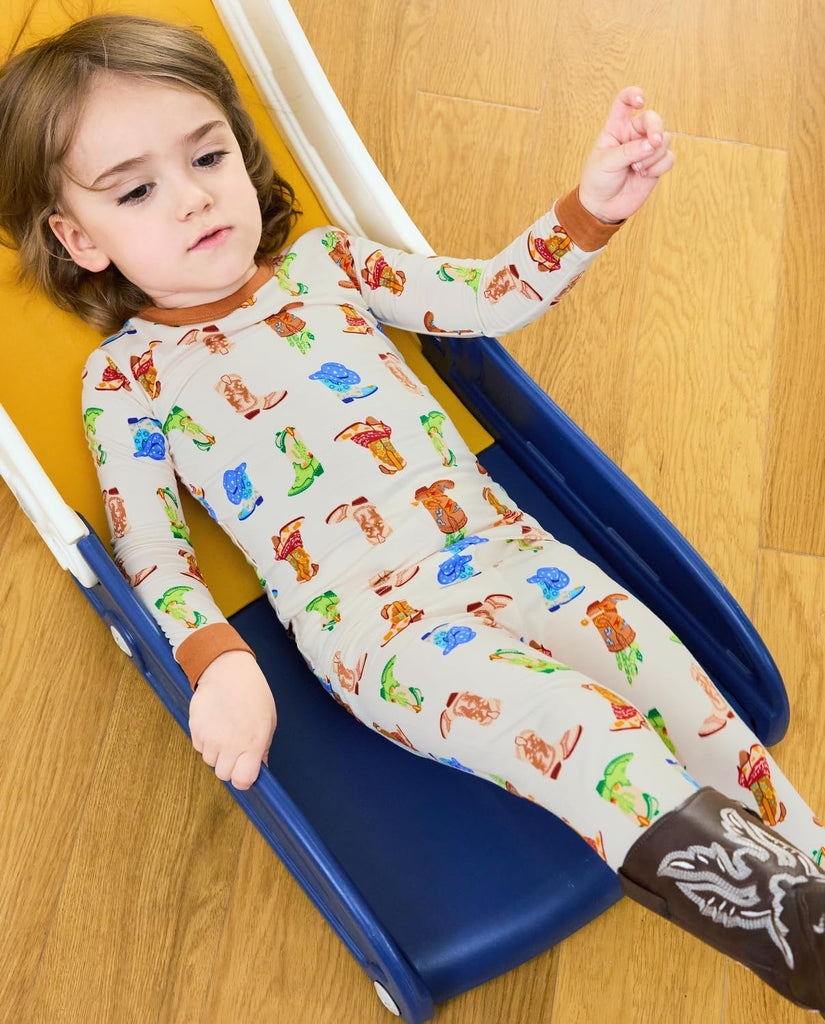 Bamboo Viscose Toddler Kids Pajamas Set, Long Sleeve Boys
